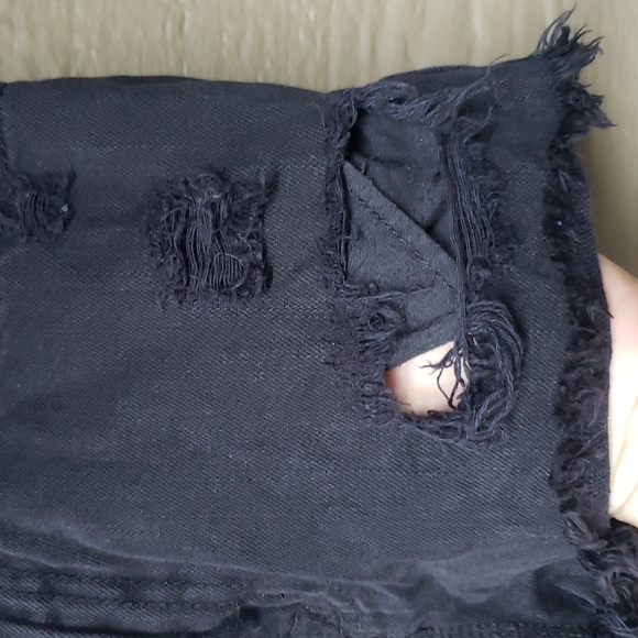 UO BDG High Rise Cheeky Denim Short Slash Super Destroy 27 - Picture 6 of 12